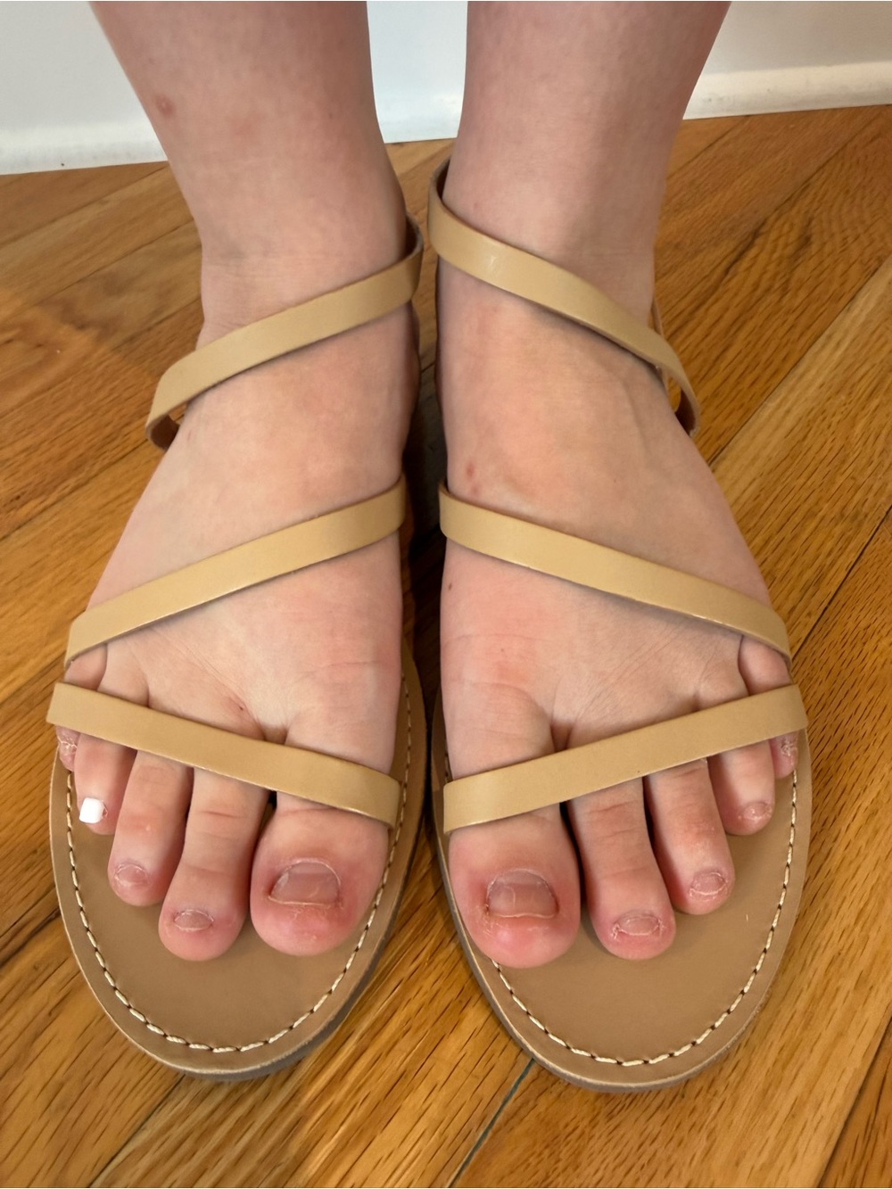 Madewell Tan Strappy Flat Sandals